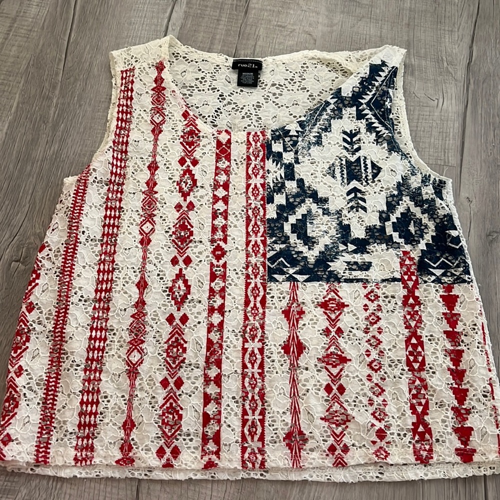 Lace American flag tank